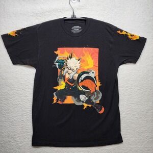My Hero Academia Katsuki Bakugo Graphic T-Shirt Mens Medium Black Anime